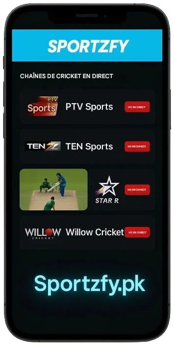 Chaînes de cricket en direct